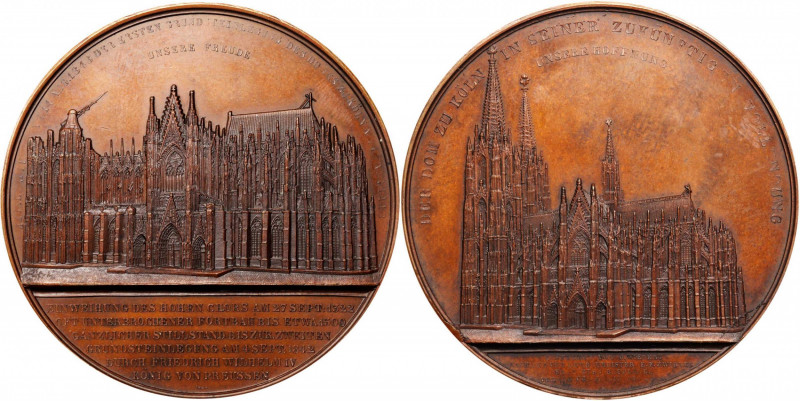 BELGIUM. Cologne Cathedral Second Cornerstone Bronze Medal, 1855. UNCIRCULATED.
...