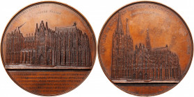 BELGIUM. Cologne Cathedral Second Cornerstone Bronze Medal, 1855. UNCIRCULATED.

Diameter: 59.7 mm; Weight: 91.96 gms; Hoy-124; Kamp-27. By Jacques Wi...