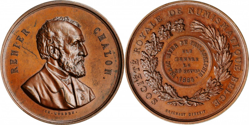 BELGIUM. Royal Numismatic Society Copper Medal, 1885. UNCIRCULATED.

Diameter: 3...