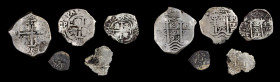 BOLIVIA. Cob Date Set (5 Pieces), 17th Century. Grade Range: VERY GOOD to VERY FINE.

Cobs of different denominations, including one 8 Reales, all wit...