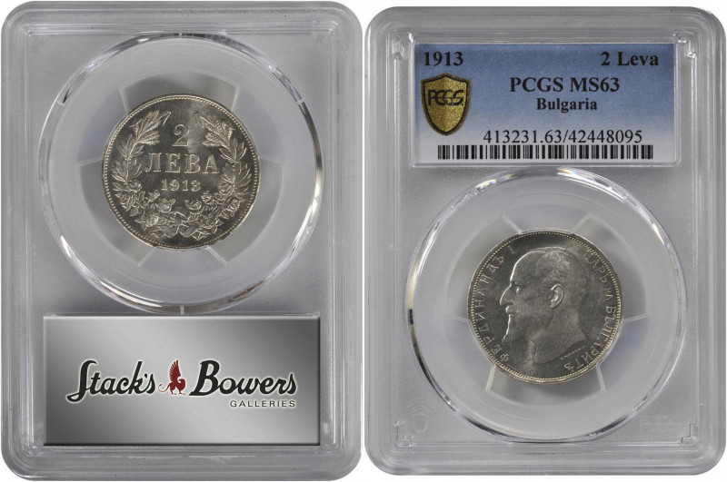 BULGARIA. 2 Leva, 1913. Vienna Mint. Ferdinand I. PCGS MS-63 Gold Shield.

KM-32...