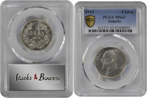 BULGARIA. 2 Leva, 1913. Vienna Mint. Ferdinand I. PCGS MS-63 Gold Shield.

KM-32. A blast white coin with sharp cartwheel luster.

Estimate: $100.00-$...
