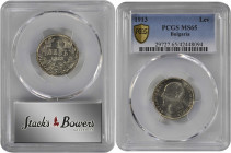 BULGARIA. Lev, 1913. Kremnica or Vienna Mint. Ferdinand I. PCGS MS-65 Gold Shield.

KM-31. A gorgeous Gem with smooth, flashy fields and sharp cartwhe...