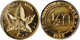 CANADA. Manitoba. Gold 1/2 Dollar Token, Dated 1898 (ca. 1960). PCGS MS-66 Gold Shield.

KMX-11. A lovely, prooflike Gem with hard reflective fields a...