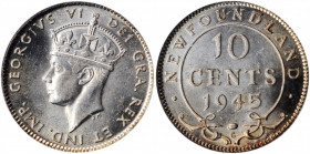 CANADA. Newfoundland. 10 Cents, 1945-C. Ottawa Mint. PCGS MS-63.

KM-20a. A flashy and attractive coin with a splash of faint russet toning on both si...