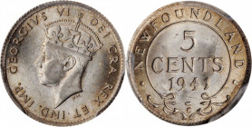 CANADA. Newfoundland. 5 Cents, 1941-C. Ottawa Mint. PCGS MS-65 Gold Shield.

KM-19. A pleasing Gem with satiny full luster and faint peripheral toning...