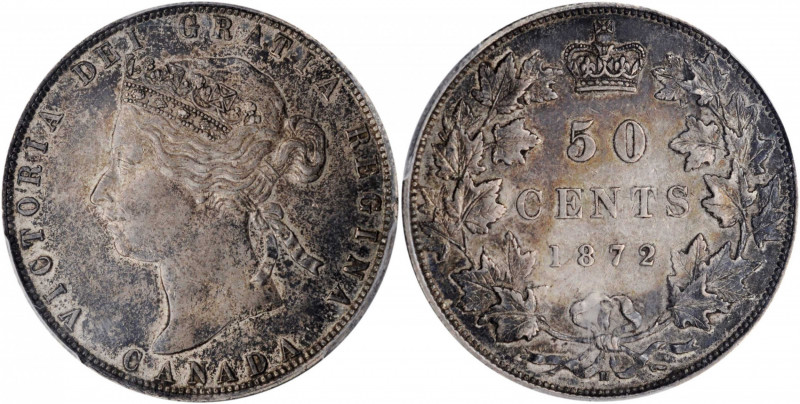 CANADA. 50 Cents, 1872-H. Heaton Mint. Victoria. PCGS AU-50 Gold Shield.

KM-6. ...