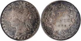 CANADA. 50 Cents, 1872-H. Heaton Mint. Victoria. PCGS AU-50 Gold Shield.

KM-6. A decently struck coin with metallic luster remaining in the periphera...