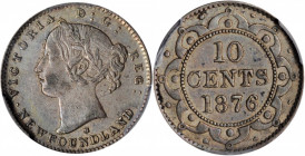 CANADA. 10 Cents, 1876-H. Heaton Mint. Victoria. PCGS AU-50 Gold Shield.

KM-3. A pleasing, wholesome Dime with sharp strike detail, and medium gray t...