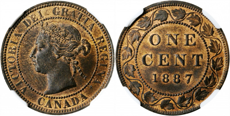 CANADA. Cent, 1887. London Mint. Victoria. NGC MS-64 Brown.

KM-7. A softly lust...