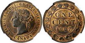 CANADA. Cent, 1887. London Mint. Victoria. NGC MS-64 Brown.

KM-7. A softly lustrous Cent, with abundant pale mint state surfaces in the protected are...