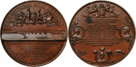 CANADA. Opening of Victoria Bridge Bronze Medal, 1860. UNCIRCULATED.

Breton-176. Diameter: 51 mm. By A. Hoffnung. Obverse: View of Montreal bridge, '...
