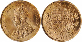 CANADA. 10 Dollars, 1914. Ottawa Mint. PCGS MS-63.

Fr-3; KM-27. Canadian Gold Reserve issue. A flashy, lustrous coin with a few minor obverse marks.
...