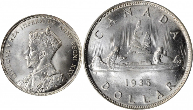 CANADA. Dollar, 1935. Ottawa Mint. PCGS MS-66 Gold Shield.

KM-30. A fully lustr...