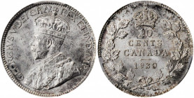 CANADA. 10 Cents, 1930. Ottawa Mint. PCGS MS-66 Gold Shield.

KM-23a. A bright and lustrous Gem.

Estimate: $40.00-$80.00
