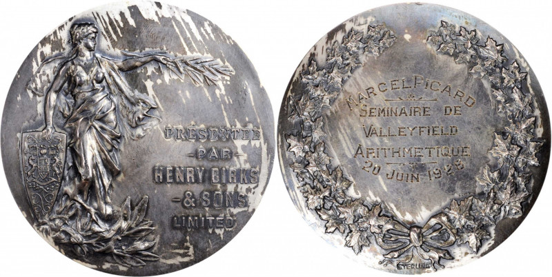 CANADA. Valleyfield Seminary School Silver Medal, 1928. ALMOST UNCIRCULATED.

Di...
