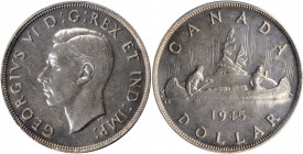 CANADA. Dollar, 1945. Ottawa Mint. PCGS MS-63 Gold Shield.

KM-37. A flashy and boldly struck Dollar with virtually no toning.

Estimate: $160.00-$260...