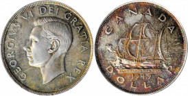 CANADA. Dollar, 1949. Ottawa Mint. PCGS MS-66 Gold Shield.

KM-47. A well struck Dollar with a pleasing array of colors. On the obverse, the fields ar...
