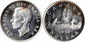 CANADA. Dollar, 1952. Ottawa Mint. PCGS PROOFLIKE-65 Gold Shield.

KM-46. Variety without water lines. A flashy Dollar with frosty raised devices and ...