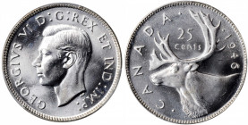 CANADA. 25 Cents, 1946. Ottawa Mint. PCGS MS-65 Gold Shield.

KM-35. A bright and lustrous Gem with a freshly minted look.

Estimate: $70.00-$100.00