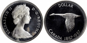 CANADA. Dollar, 1967. Ottawa Mint. PCGS PROOFLIKE-66 Deep Cameo.

KM-70. A flashy, lovely Dollar with mirrored fields and frosty cameo devices.

Estim...