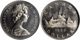 CANADA. Dollar, 1968. Ottawa Mint. PCGS PROOFLIKE-65 Gold Shield.

KM-76.1. Doubled Die Variety, with extra water lines. A flashy and pleasing Dollar ...