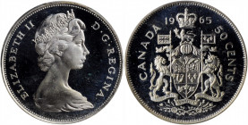 CANADA. 50 Cents, 1965. Ottawa Mint. PCGS PROOF-67+ Deep Cameo.

KM-63. An attractive and brilliant Proof with hard mirrored fields and frosted cameo ...