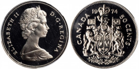 CANADA. 50 Cents, 1974. Ottawa Mint. PCGS PROOFLIKE-68 Cameo.

KM-75.1. A lovely, flashy coin with mirrored fields and frosty cameo devices.

Estimate...