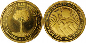 CENTRAL AMERICAN UNION. 50 Pesos, 1970. PROOF.

KMX-1. Weight: 0.5787 oz AGW. Struck for the Central American Bank for Economic Integration. A frosty ...