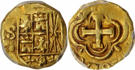 COLOMBIA. Escudo, ND (1751-55)-S. Cartagena Mint. Ferdinand VI. PCGS Genuine--Edge/Rim Damage Gold Shield.

Fr-14; KM-28. A decently struck gold Cob w...
