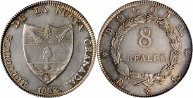 COLOMBIA. 8 Reales, 1837-RS. Bogota Mint. PCGS Genuine--Cleaned, Unc Details Gold Shield.

KM-92; Restrepo-193.1. A decently struck Crown with attract...