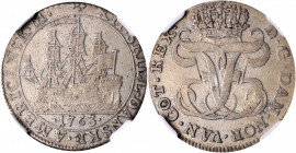 DANISH WEST INDIES. 12 Skilling, 1763. Frederik V. NGC EF-40.

KM-6.2; Sieg-6. A wholesome and light gray toned coin, featuring a detailed rendering o...