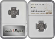 DOMINICAN REPUBLIC. Trio of Silver Issues (3 Pieces), 1937-63. All NGC Certified.

1) Peso. 1952. London Mint. MS-64. KM-22.
2) Peso. 1963. London Min...