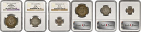ECUADOR. Trio of Minors (3 Pieces), 1835-1909. All NGC Certified.

1) 2 Reales. 1835-GJ. Quito mint. VF-20. KM-14.
2) 4 Reales. 1857-GJ. Quito mint Fi...