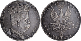 ERITREA. 5 Lire (Tallero), 1891. Rome Mint. Umberto I. NGC EF-45.

KM-4; Mont-80; Pag-630. A pleasing and wholesome, lightly circulated Crown with gra...
