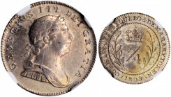 ESSEQUIBO & DEMERARY. 1/4 Guilder, 1809. George III. NGC AU-55.

KM-4. A decently struck and wholesome coin, with strong gray to almond toning on both...