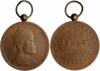 ETHIOPIA. Menelik II/Opening of the Ethio-Djibouti Railway Bronze Medal, EE 1895 (1903). UNCIRCULATED.

Gill-M41. By J.C. Chaplain and H. Patey. Comme...