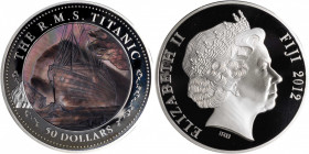 FIJI. 50 Dollar, 2012. GEM PROOF.

KM-197. Mintage: 750 pieces. Struck to commemorate the 100th Anniversary of the Titanic. A virtually flawless Fijia...