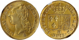 FRANCE. Louis d'Or, 1786-H. La Rochelle Mint. Louis XVI. NGC AU-55.

Fr-471; KM-591.6; Gad-361. A wholesome and decently struck coin, with somewhat cr...