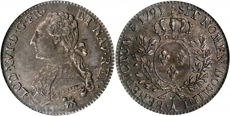 FRANCE. 1/2 Ecu, 1791-A. Paris Mint. Louis XVI. NGC MS-62.

KM-562.1; Dup-1709; ...