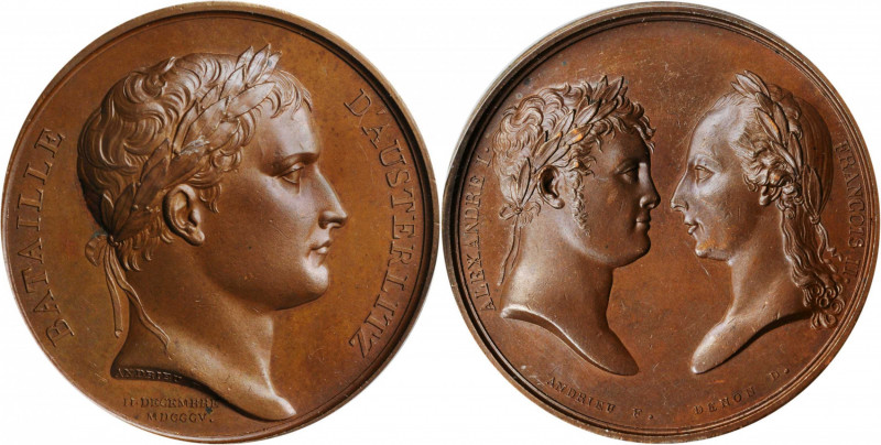 FRANCE. Napoleon I/Austerlitz Bronze Medal, 1805. PCGS SPECIMEN-64 Gold Shield.
...