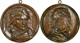 FRANCE. Uniface Napoleon I Bronze Plaque, 1831. UNCIRCULATED.

Diameter: 162 mm. A high relief image of Napoleon, hair tossed to the wind, by David. A...