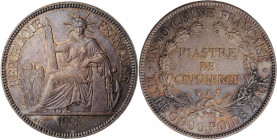 FRENCH INDO-CHINA. Piastre, 1898-A. Paris Mint. Grade: VERY FINE.

KM-5a.1; Gad-35; Lec-280. An evenly worn and overall presentable Piastre, with dark...
