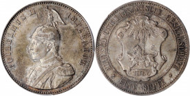 GERMAN EAST AFRICA. Rupie, 1890. Berlin Mint. Wilhelm II. PCGS MS-63.

KM-2; J-713. A sharply struck and softly lustrous Rupie, with gray to dark tan ...