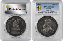GERMANY. Bavaria. Prince Regent Luitpold/Army Memorial in Munich Silver Medal, 1892. PCGS MS-62 Gold Shield.

Hauser-600. A Medal with prooflike surfa...