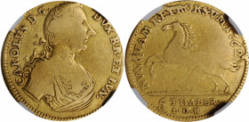 GERMANY. Brunswick-Wolfenbuttel. 5 Taler, 1762 E-IDB. Karl I. NGC F-12.

Fr-714; KM-915. A heavily worn but wholesome circulated coin, with strong per...
