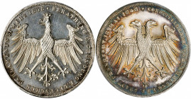 GERMANY. Frankfurt. 2 Gulden, 1848. PCGS PROOF-63 Cameo Gold Shield.

KM-337. Issued for the May 18, 1848 Constitutional Convention. Mintage: 8,600. A...