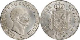 GERMANY. Hannover. Taler, 1847-A. Clausthal Mint. Ernst August. PCGS MS-63+ Gold Shield.

Dav-673; KM-197.1; J-69. A boldly struck Taler with frosty l...