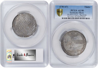 GERMANY. Harz. Baptismal Taler, (1701-67). PCGS AU-50 Gold Shield.

Dav-2935; Fassbender-2793. Diameter: 52 mm. Obverse: John the Baptist kneeling rig...