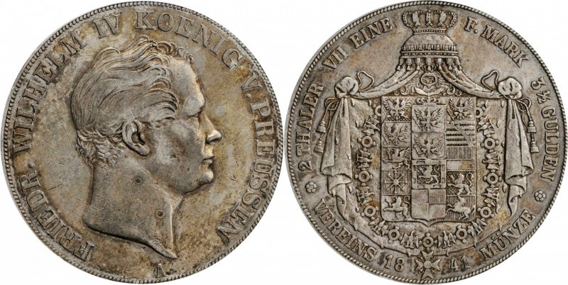 GERMANY. Prussia. 2 Talers, 1841-A. Berlin Mint. Friedrich Wilhelm IV. PCGS EF-4...